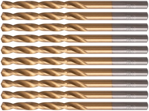 Сверла HSS по металлу, титановое покрытие 4,5 мм (10 шт.)
