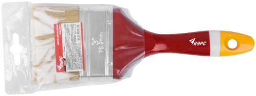 Кисть флейцевая "Мастер", натур. щетина, деревянная ручка 3" (75 мм)