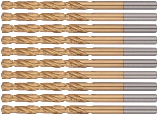 Сверла HSS по металлу, титановое покрытие 4,8 мм (10 шт.)