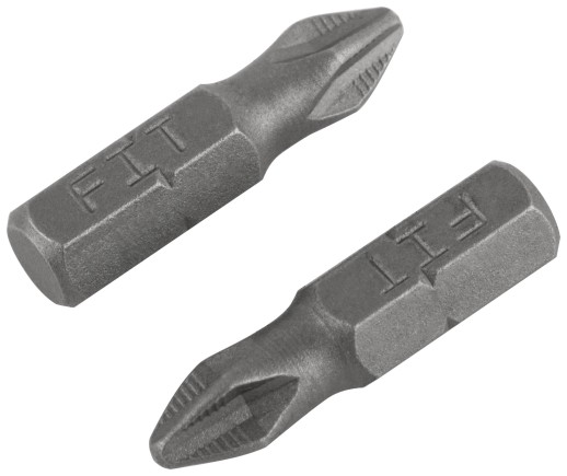 Биты кованые, сталь S2, односторонние 25 мм PH2, Профи 2 шт., блистер