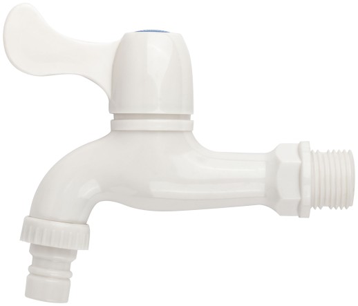 Кран водоразборный пластиковый белый 1/2"