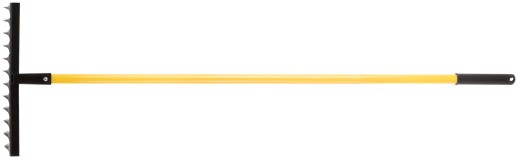 Грабли, витой зуб, 12 зубьев,  с желтым метализированным черенком