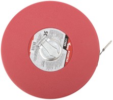 Рулетка, фибергласовая лента, красный пластиковый корпус 50 м