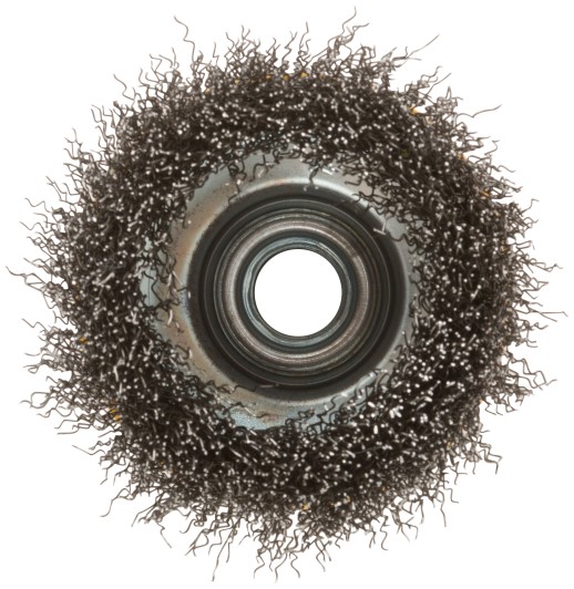 Корщетка-чашка, гайка М14, волнистая проволока, нержавеющая сталь  75 мм