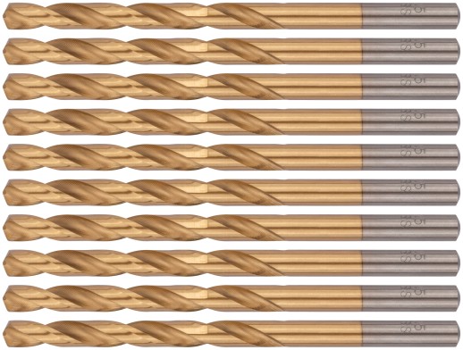 Сверла HSS по металлу, титановое покрытие 5,5 мм (10 шт.)