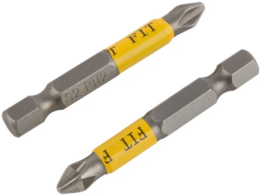 Биты кованые, сталь S2, односторонние 50 мм PH2, Профи 2 шт., блистер