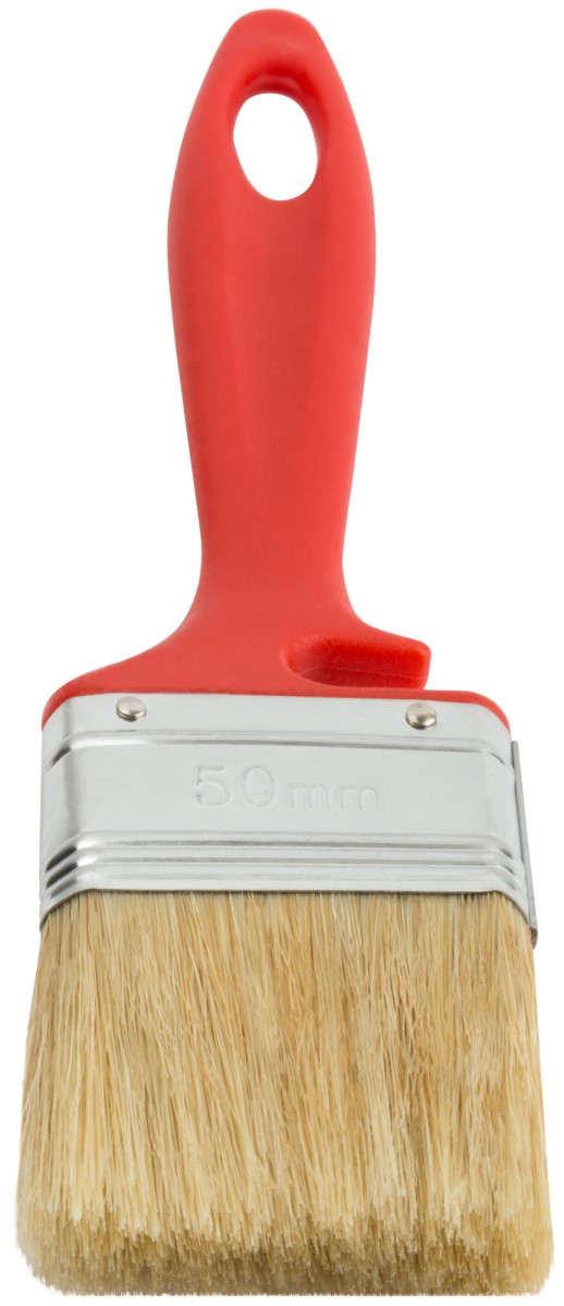 Кисть флейцевая "Крафт", натур.светлая щетина, пластиковая ручка с выемкой 50 мм