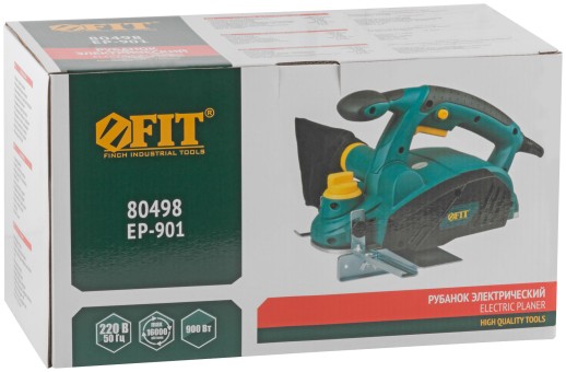 Рубанок  900 Вт; 16000 об/мин; 82 мм; 0-3,0 мм; паз 0-16 мм; прав. выброс; ал.опора; рез. накл.; коробка