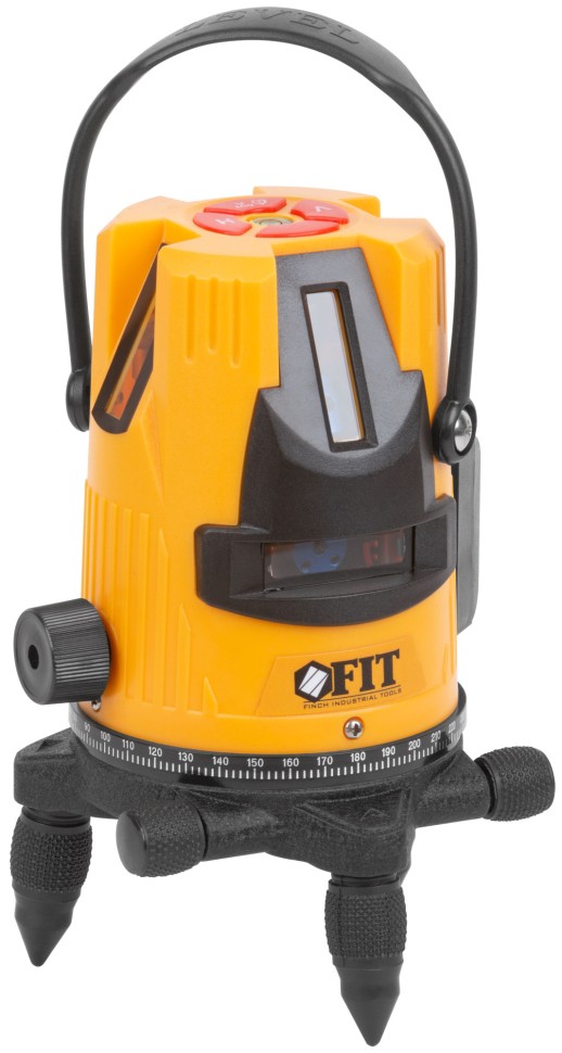 Уровень лазерный самоуспокаивающийся, зеленые лучи, горизонталь + 4 вертикали, диапазон 20 м, Li-Ion аккум., 2 уровня яркости, тренога, алюминиевый ке