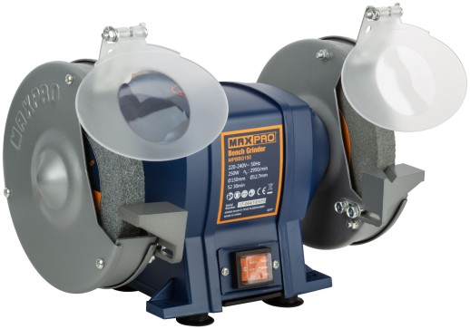 MAX-PRO Станок точильный 250 Вт; 2950/2950об/мин; 1: 150/20/12,7мм; 2: 150/20/12,7мм; 6,55 кг; индукционный мотор; кор.