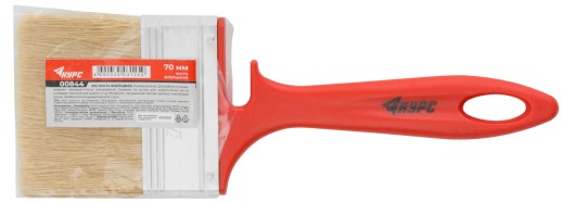 Кисть флейцевая "Крафт", натур.светлая щетина, пластиковая ручка с выемкой 70 мм