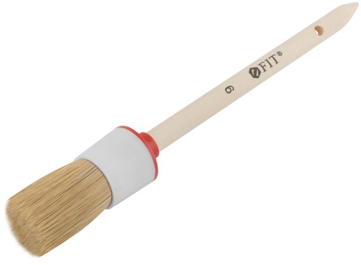 Кисть круглая, натуральная светлая щетина №6 ( 30 мм)