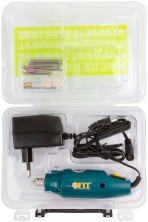 Гравировальная машина мини 12 Вт; 12000 об/мин; 3,2 мм; адаптер; набор насадок; пластик. кейс