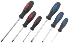 Отвертки "Стандарт", CrV сталь, магнитный наконечник, прорезиненные ручки, блистер, набор 6 шт.