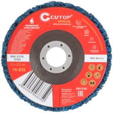 Круг зачистной полимерный для УШМ 125 х 22,2 мм, Cutop Special, синий