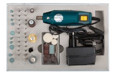 Гравировальная машина мини 12 Вт; 12000 об/мин; 3,2 мм; адаптер; набор насадок; алюмин. кейс