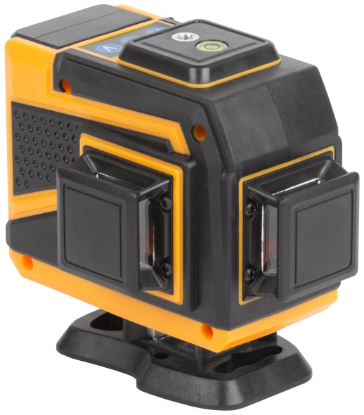Уровень лазерный самоуспокаивающийся, зеленые лучи, 3 плоскости 360 гр., диапазон 20 м, Li-Ion аккум., 2 уровня яркости, без треноги, платформа для по