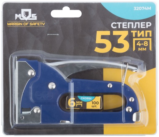 Степлер для узких скоб "тип 53", металлический корпус 4-8 мм