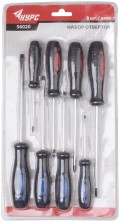 Отвертки "Стандарт", CrV сталь, магнитный наконечник, прорезиненные ручки, блистер, набор 8 шт.