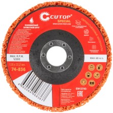 Круг зачистной полимерный для УШМ 125 х 22,2 мм, Cutop Special, оранжевый