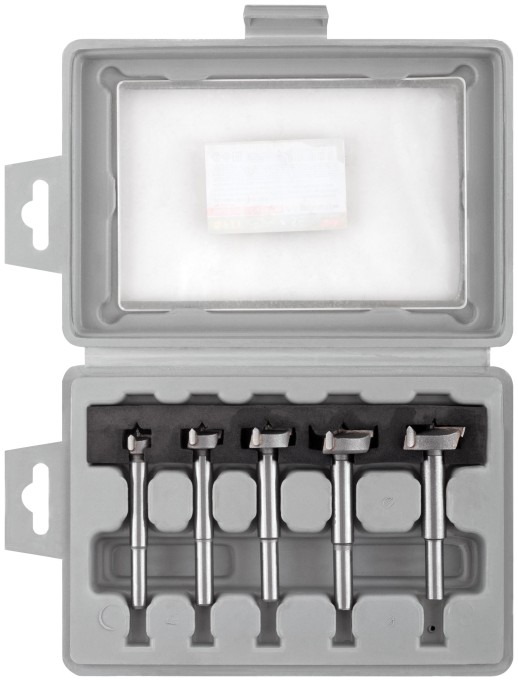 Сверла Форстнера (фрезы) с карбидными вставками, набор 5 шт., 15/20/25/30/35 мм