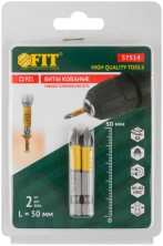 Биты кованые, сталь S2, односторонние  50 мм PZ1, Профи 2 шт., блистер