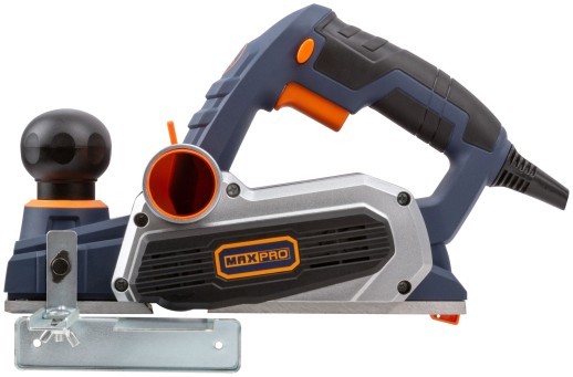 MAX-PRO Рубанок электрический 900 Вт; 16000 об/мин; 82 мм; рез 0-3 мм; паз 0-16 мм; 3,2 кг; защ. пятка; резиновые вставки; пылесборник; дополнительные