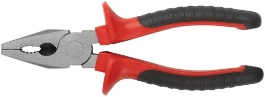 Плоскогубцы комбинированные "Оптима", двухцветные обрезиненные ручки, полированная сталь 180 мм