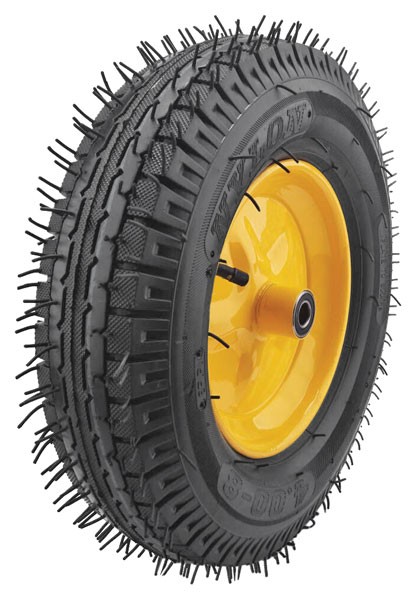 Колесо запасное, 8 слойная шина, 390х90x220 мм для тачки 77557 ( 4,80"/4,00"-8" ) ( посадка ширина 90 мм, диаметр 20 мм )