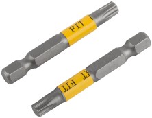 Биты кованые, сталь S2, односторонние  50 мм Т30, Профи 2 шт., блистер