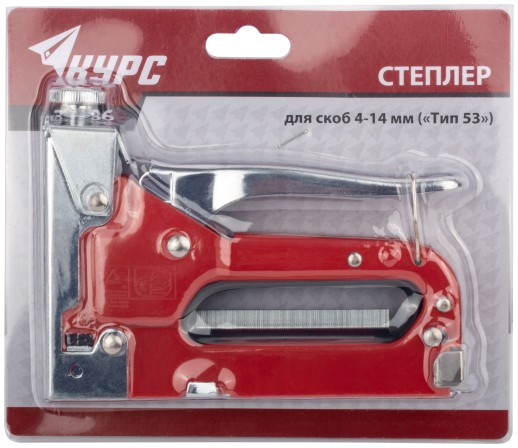 Степлер для узких скоб "тип 53" 4-14 мм, с регулировкой силы удара, металлический корпус