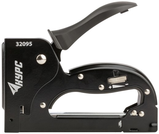 Степлер для узких скоб "тип 53" 4-14 мм, с регулир. силы удара, метал.черный корпус, прорезин.рычаг