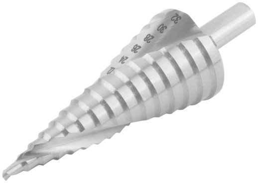 Сверло ступенчатое HSS по металлу, спиральный профиль, 15 ступеней, 4-32 мм