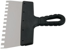 Шпатель фасадный нержавеющий зубчатый 250 мм / зуб 10 мм