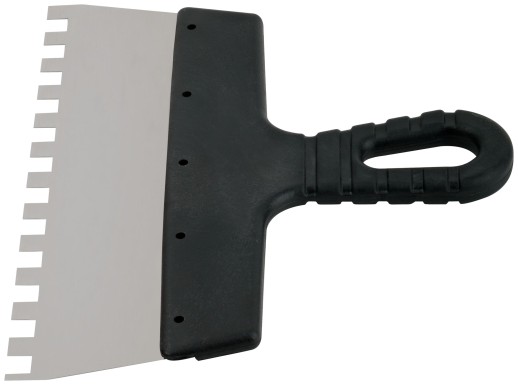 Шпатель фасадный нержавеющий зубчатый 250 мм / зуб 10 мм