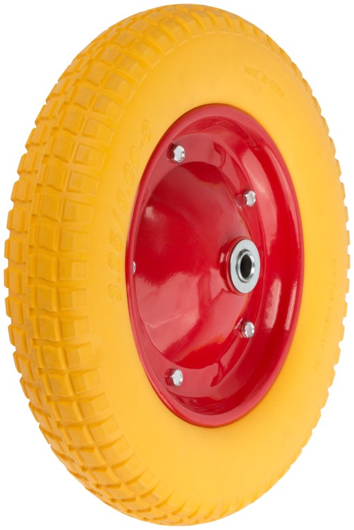 Колесо запасное полиуретановое 330х63x230 мм для тачки 77555 ( PU 3,25"/3,00"-8" ) ( посадка ширина 87 мм, диаметр 16 мм )