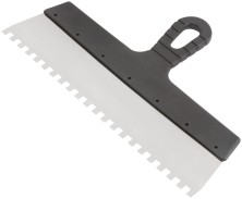 Шпатель фасадный нержавеющий зубчатый 350 мм / зуб  8 мм