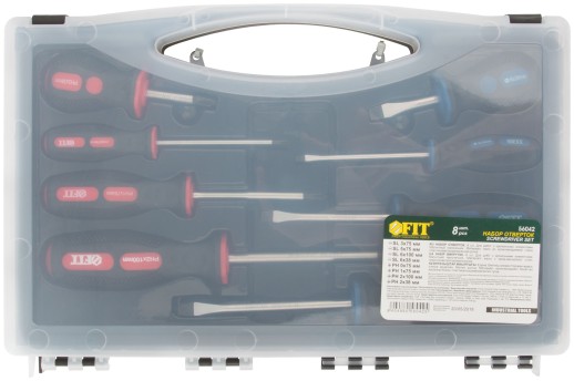 Отвертки "Универсал" Профи, CrV сталь, прорезиненные ручки, пластиковый кейс, набор 8 шт.