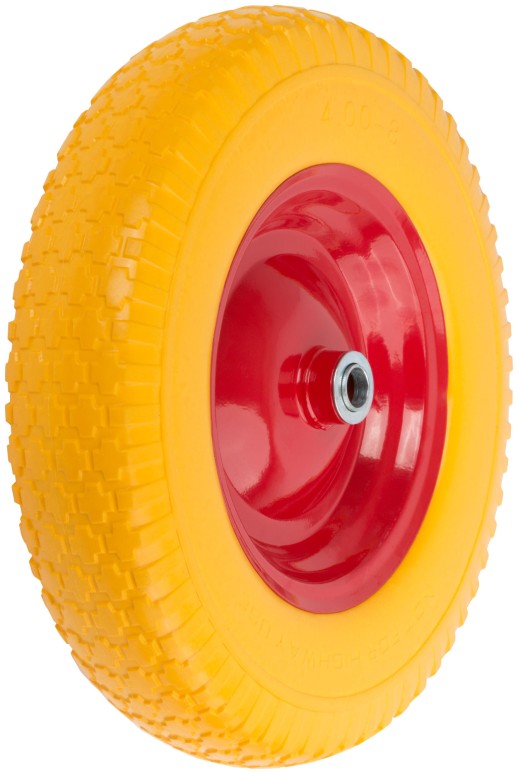 Колесо запасное полиуретановое 380х90x230 мм для тачки 77557 ( PU 4,80"/4,00"-8" ) ( посадка ширина 90 мм, диаметр 20 мм )