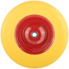 Колесо запасное полиуретановое 380х90x230 мм для тачки 77557 ( PU 4,80"/4,00"-8" ) ( посадка ширина 90 мм, диаметр 20 мм )