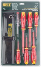 Отвертки изолированные 1000 В, CrV сталь, прорезин. ручки, в нейлоновом конверте, 6 шт.+ 1 индикаторная