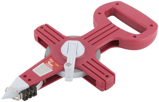 Рулетка геодезическая, стальная лента, красный открытый пластиковый корпус 50 м