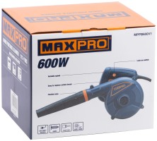 MAX-PRO Воздуходувка-пылесос 600 Вт; 6000-16000об/мин; 3500л/мин; дополнительные щетки; 1,5 кг; кор.