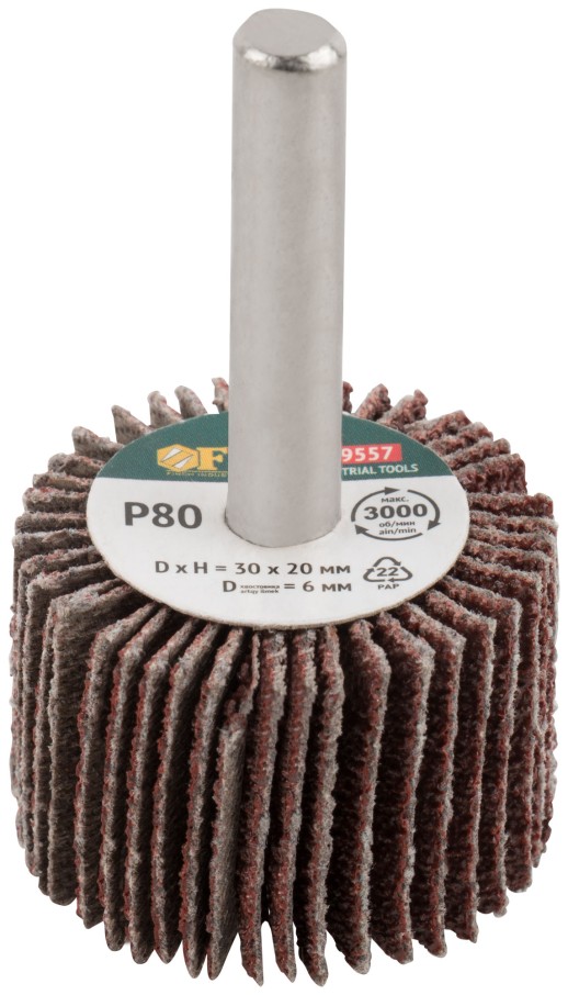 Диск лепестковый для дрели радиальный 30х20х6 мм Р 80