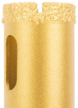 Коронка кольцевая по керамограниту, камню, кафелю и стеклу алмазная, вакуумное спекание 20х65 мм