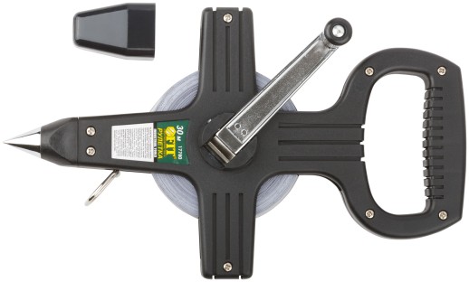 Рулетка геодезическая, стальная лента, черный открытый пластиковый корпус 30 м