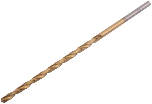 Сверла HSS по металлу, удлиненные, титановое покрытие 3,0х100 мм (10 шт.)