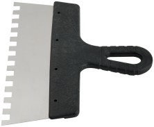 Шпатель фасадный нержавеющий зубчатый 250 мм / зуб 10 мм