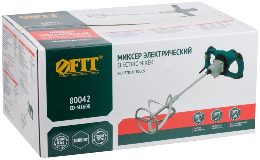 Миксер 1600 Вт; 0-580 / 0-780 об/мин; 90 Нм; 145 л; двухскоростной, металл.корпус; БС щеток; рез.накл.; коробка