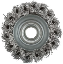 Корщетка, тип "чашка", гайка М14, стальная витая проволока  65 мм